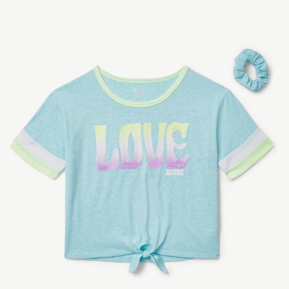 NWT Justice Girls Baseball Graphic T-Shirt, Size: L (12-14)